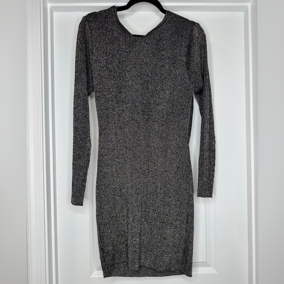 Almost Famous Women’s Stretchy Midi Long Sleeve Dress w/ Ruching in Front, Sz 2X - Picture 5 of 6